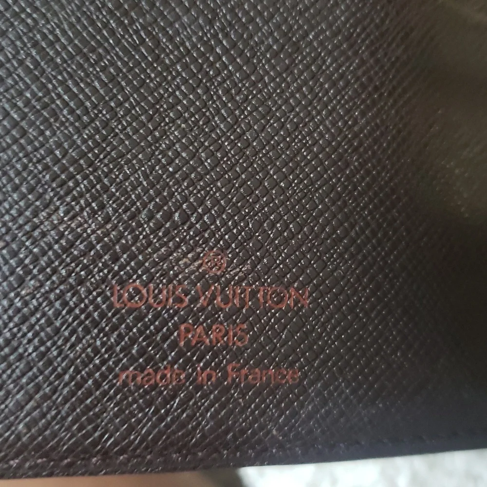 Louis Vuitton Damier Ebene Checkered Brown Planner Agenda Authentic mm size